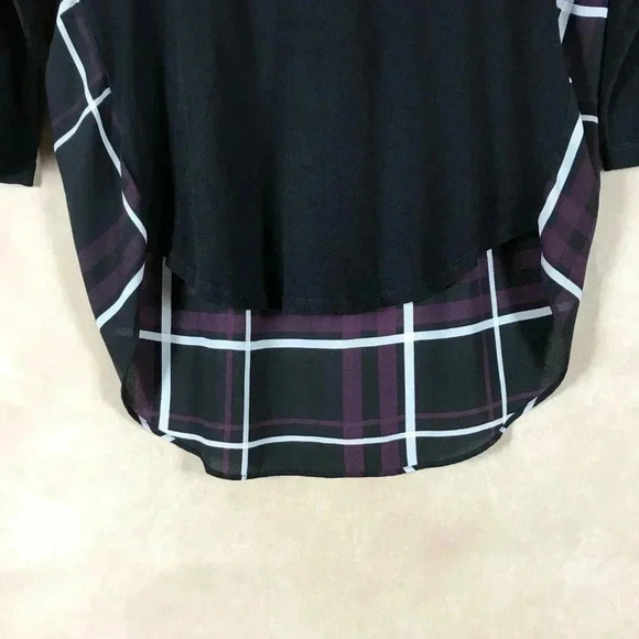 LOFT Mixed Fabric 3/4 Sleeve Hi-Low Top - Picture 4 of 6